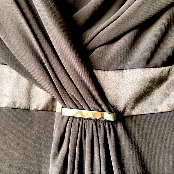 Evan-Picone Black V-Neck Dress gathers in the front size 14 NWT - Picture 8 of 13